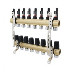 Колекторний блок з витратомірами та євроконусами Raftec GOLD 1"х8 LCR-1.8 Колекторний блок з витратомірами та євроконусами Raftec GOLD 1"х8 LCR-1.8
